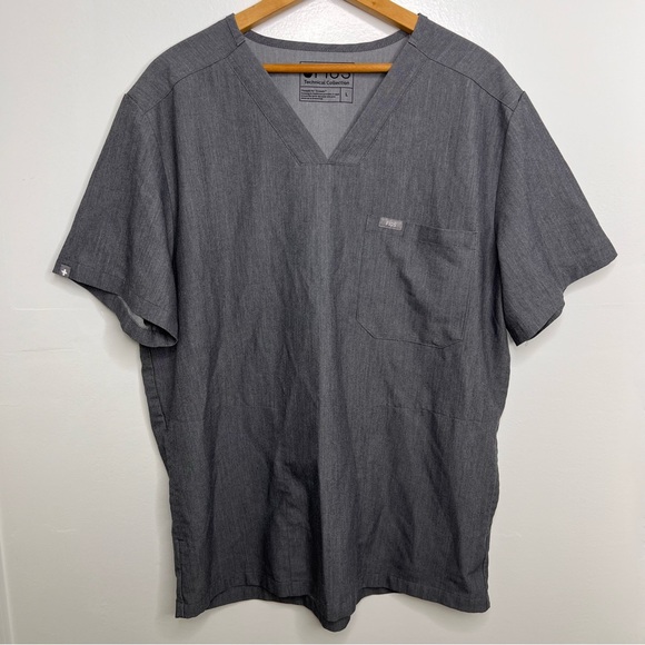 FIGS Men’s Gray 3 Pocket Scrub Top - Picture 2 of 6